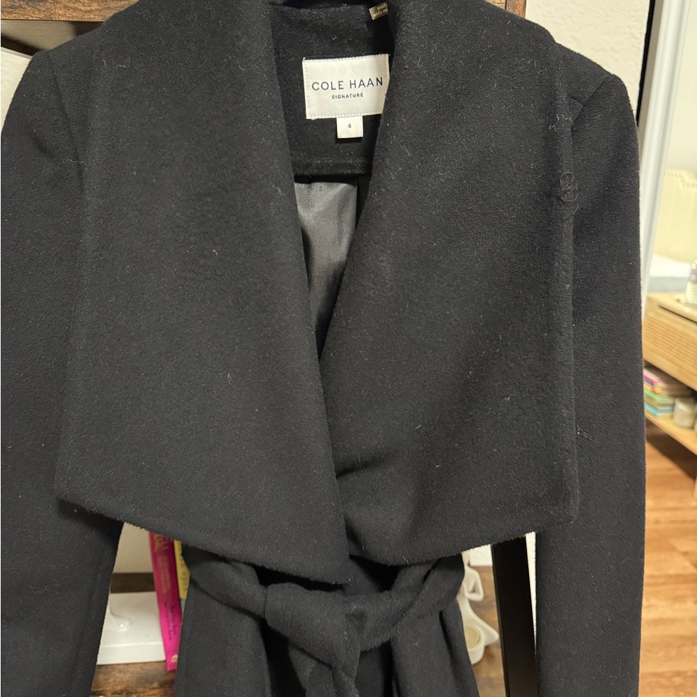 Cole Haan Women's Elegant Black Trench Coat